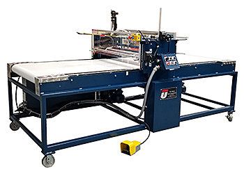 Series #5, Model C, Union Roller Coater is designed to apply a variety of different coating materials including water base adhesives, resin adhesives, solvent based adhesives, etc. to the top side only of a variety of different flat foam materials.